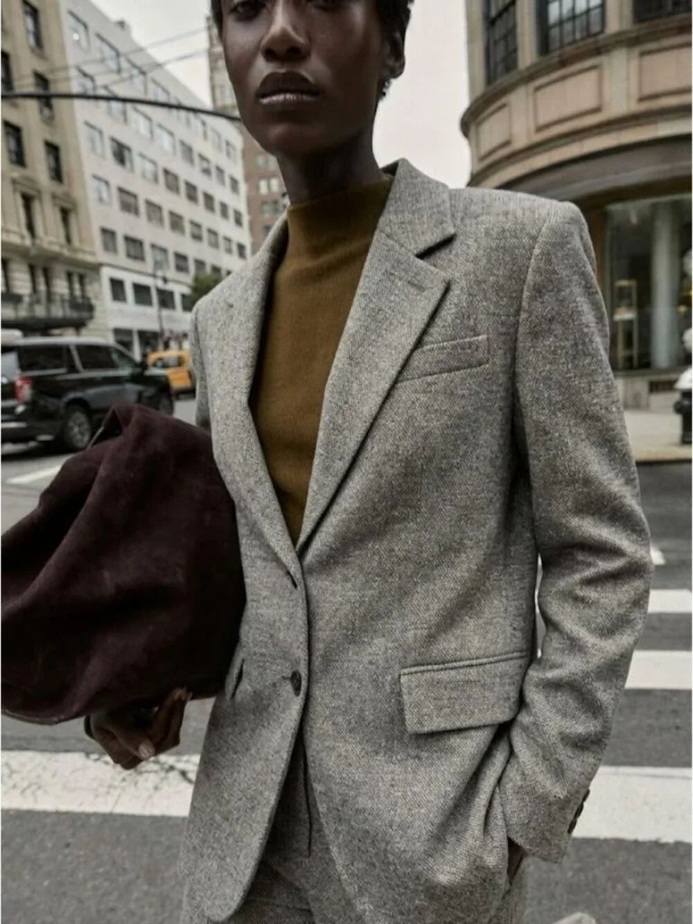 Zara Womens Blazer Suit Small Light sand Single Breasted Jacket 8886/516 NWD